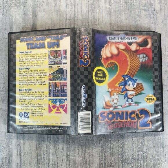 Sonic the Hedgehog 2 (SEGA Genesis, 1992) CIB Complete w/ Manual Not For Resale - Picture 8 of 9